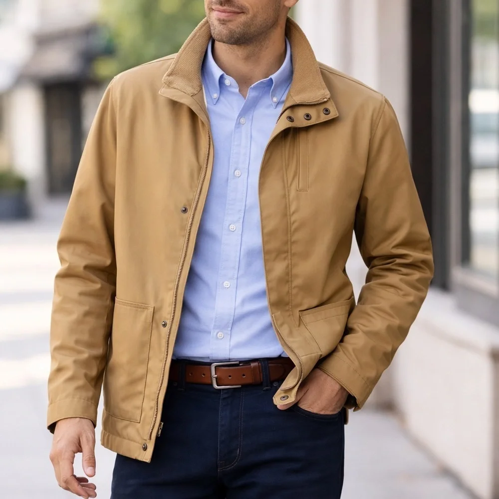 Brooks Brothers 346 Tan Field Jacket Water Repellent Barn Coat XL